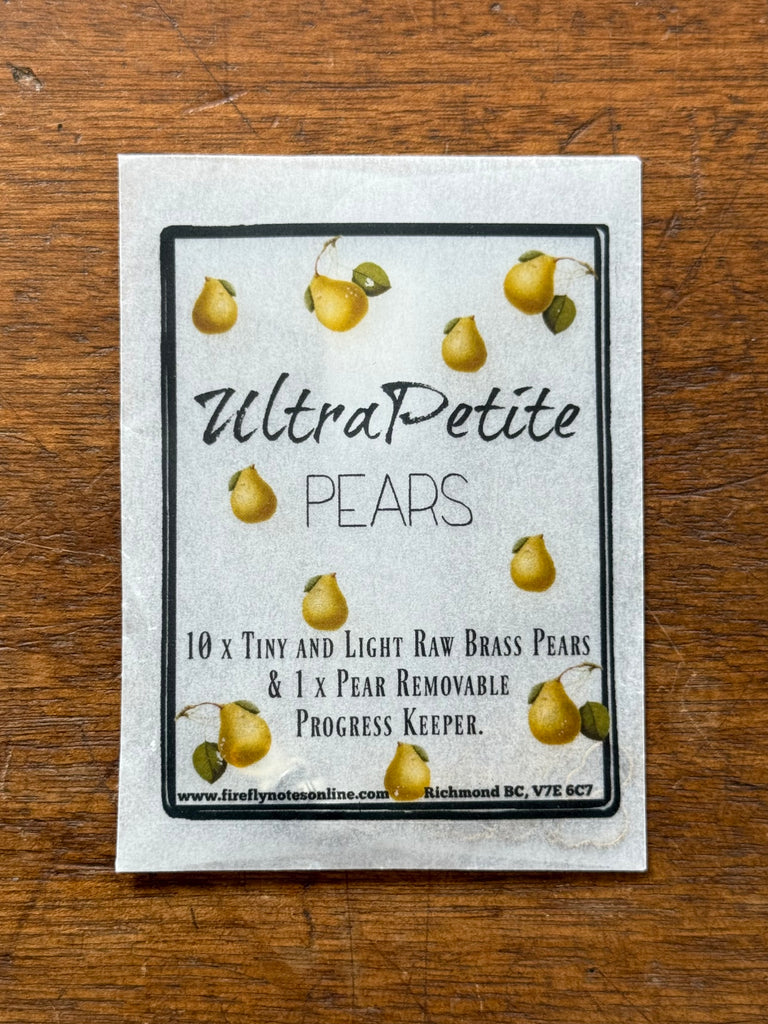 Tiny Brass Pear Stitch Marker Set