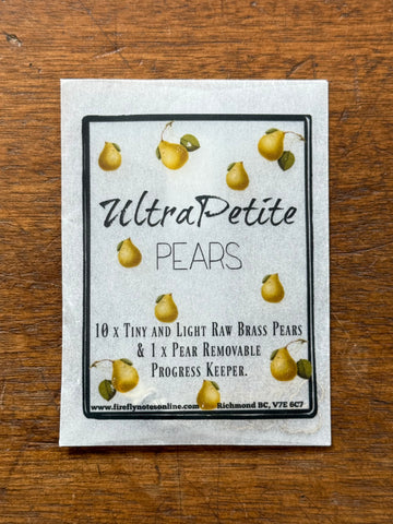 Tiny Brass Pear Stitch Marker Set