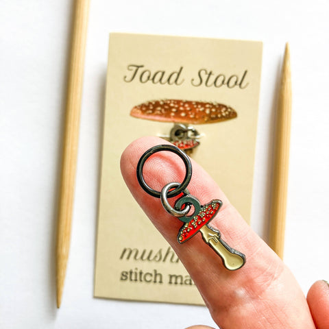 Fly Agaric Enamel Stitch Marker