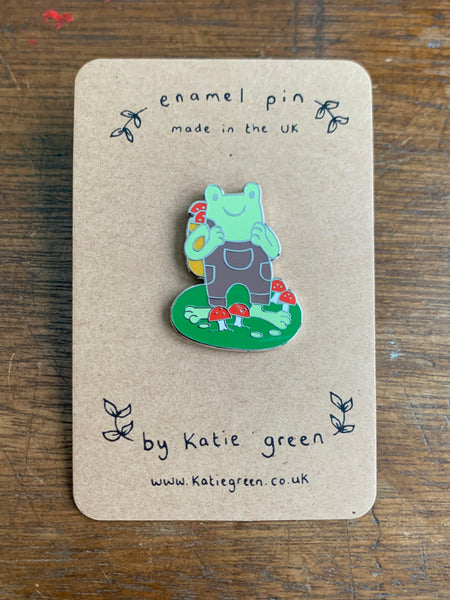 Foraging Frog Enamel Pin