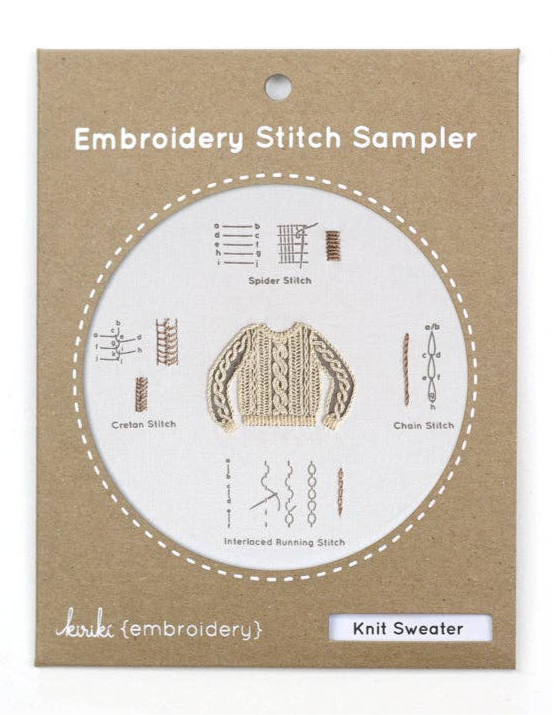 Knit Sweater Embroidery Stitch Sampler Kit