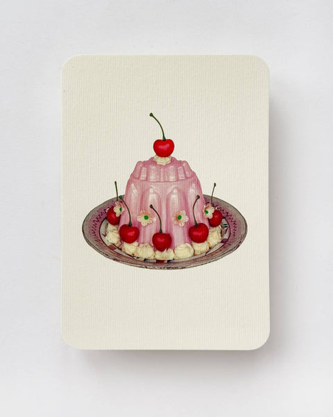 Rose Petal Cream Blancmange Greeting Card