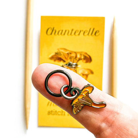 Chanterelle Mushroom Enamel Stitch Marker